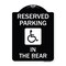 Signmission Reserved Parking in Rear W/ Graphic Heavy-Gauge Aluminum Sign, 24" x 18", BW-1824-23067 A-DES-BW-1824-23067 - alternate 1